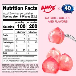 Желейні цукерки Amos 4D Fruit Gummy Peach Burst 65г - мініатюра 5