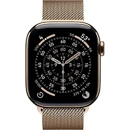 Смарт-годинник Apple Watch Series 11 GPS + Cellular 42mm Gold Titanium Case with Gold Milanese Loop (MF8Y4) [151118] - мініатюра 2