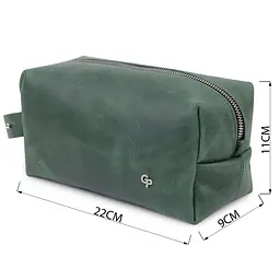 Шкіряна косметичка унісекс Grande Pelle 11573 зелений - мініатюра 7
