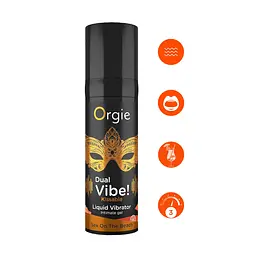 Рідкий вібратор Orgie DUAL VIBE! секс на пляжі 15 мл - мініатюра 2