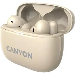 Навушники Canyon TWS headset OnGo TWS-10 ANC+ENC Beige (CNS-TWS10BG) - мініатюра 2