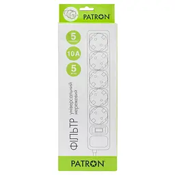 Мережевий фільтр живлення Patron 5.0 m3*1mm2 (SP-1055) 5 розеток BLACK (EXT-PN-SP-1055) - мініатюра 2