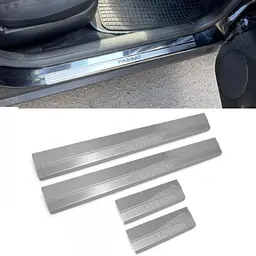 Накладки на пороги для Volkswagen Passat B5 1996-2005 Нержавіюча сталь із загином та Логотипом 4 шт (Premium P-VW19)