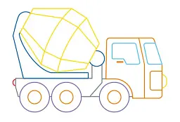 Розмальовка з підказкою. Великі машини - - мініатюра 3