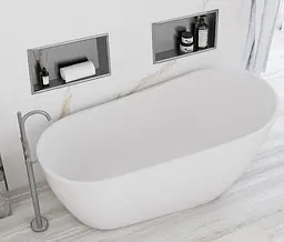 Вбудована полиця Rea 30x45 nickel brushed з обідком REA-05601, Нержавіюча сталь - мініатюра 5