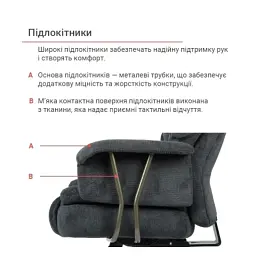 Офісне крісло Аклас Гетьман R-SR (DV-99 Black) (00172356) - мініатюра 12