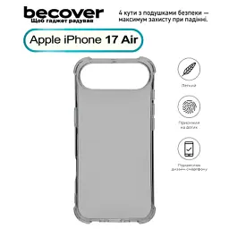 Чохол до мобільного телефона BeCover Anti-Shock Apple iPhone 17 Air Grey (713796)