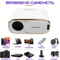 Портативний wifi міні led проектор android 9.0 full hd 1920*1080 p 4000 lumen з динаміком Cheerlux teh0032252 - мініатюра 8