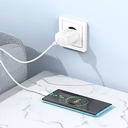 МЗП Borofone BA72A Spring QC3.0 USB to Type-C White - мініатюра 3