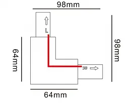 З`єднання кутове 90° праве Kloodi KDTR-263 R BK чорне - мініатюра 2
