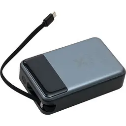 Батарея універсальна Vinga 20000 mAh 65W Display USB-C Cable Grey (VPBB2065C) - мініатюра 7