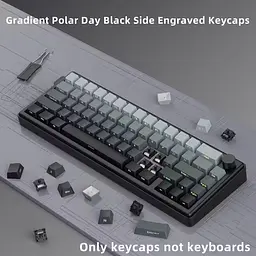 Набір кейкапів Polar Day PBT Double-Shot, 135 клавіш, OEM профіль, бокові легенди, Сірий - мініатюра 4
