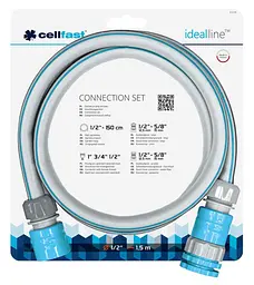 Сполучний набір idealline (шланг 1.5м+2 муфти1/2-5/8+мульти конектор) Cellfast sad0001945 - мініатюра 4