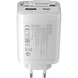 Зарядний пристрій Canyon 1xUSB-C PD65W + 1xUSB QC3.0 + cable USB-C to USB-C white (CNS-CURC65ACW) - мініатюра 5
