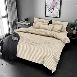 Постільна білизна полуторна Love You Home Полоска беж 7165 150х215 см