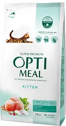 Сухий корм для кошенят OptiMeal Kitten з куркою 1.5 кг B1800901