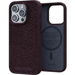 Чохол-накладка Njord Salmon Leather MagSafe Case Rust для iPhone 15 Pro