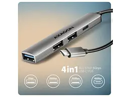USB-хаб AXAGON ALU STRIP (HUE-STC) - мініатюра 2