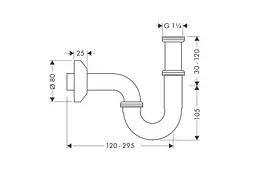 Сифон для умивальника Hansgrohe трубчастий chrome 53010000 - мініатюра 2