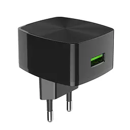 Блок зарядний Адаптер мережевий Hoco C70A Cutting-edge 1USB QC3.0 3A чорний - мініатюра 4