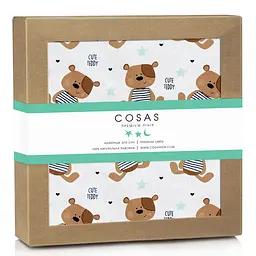 Пелюшка багаторазова Cosas непромокаюча Teddy Bear 70х120 см, бежева