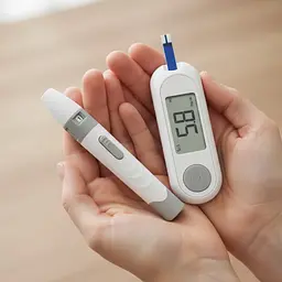 Вимірювач рівня глюкози в крові AND1508 / Цифровий глюкометр LCD / Апарат для вимірювання цукру HH-XT520 + 50 тестів - мініатюра 2