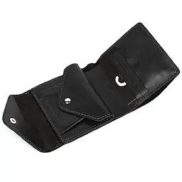 Чоловіче шкіряне портмоне чорне GRANDE PELLE 11.5х9х1.5 см acs0032098 - мініатюра 5