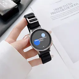 Ремінець для Samsung Galaxy Watch 6 - чорний Watchbands Cloth Wave ширина кріплення 20мм нейлоновий (WB019-960637046) - мініатюра 5