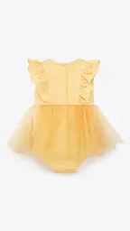 Боді-сукня для дівчинки Mini Papi 252394 74 см Жовтий (2000999472855) - мініатюра 4