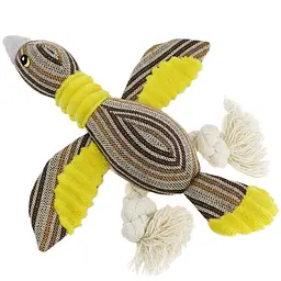 М'яка іграшка для собак Bird Shaped Squeaky Dog Plush Toy з мотузками і пищалкою, коричнева