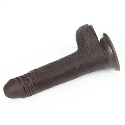 Фалоімітатор із присоскою LoveToy Sliding-Skin Dildo 7 17.5 см коричневий - мініатюра 11