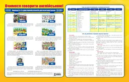 Комплект двосторонніх плакатів. Вчимося говорити англійською! Learn to speak English! 1-4 клас