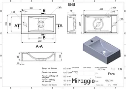 Умивальник Miraggio Faro mirasoft Білий матовий 0001081 - мініатюра 5