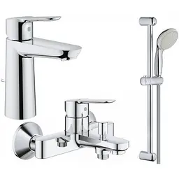 Набір змішувачів для ванни Grohe Bau Edge 123367M, Хром