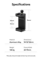Тримач для телефону Ulanzi MA33 Arca Swiss Phone Mount (MA33 M022) Чорний - мініатюра 10