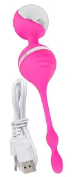 Вагінальні кульки Smile Vibrating Love Balls Rechargeable, 18 см, рожевий - мініатюра 5