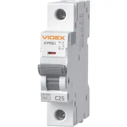 Автоматичний вимикач Videx Resist  RS6 1п 25А 6кА С (VF-RS6-AV1C25)