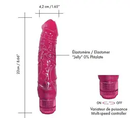Фалоімітатор вібратор Dorcel Jelly Boy, діаметр 4,2 см ТПЕ, плавне регулювання потужності вібрації - мініатюра 2