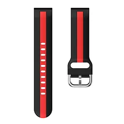 Ремінець для Samsung Galaxy Watch 6 40mm 6 44mm - чорно-червоний ширина кріплення 20мм силікон Watchbands D2 Normal (W37-3WB82788311) - мініатюра 4