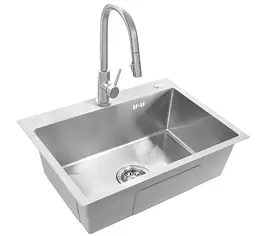 Кухонна мийка Rea Liam 580x450 мм nickel brushed ZLE-06006 - мініатюра 4