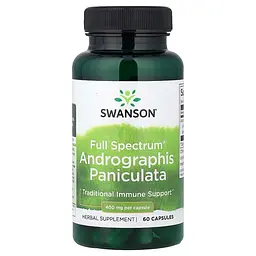 Андрографіс Andrographis Paniculata 400 mg Full Spectrum, 60 капсул Swanson vit0004303 - мініатюра 1