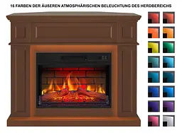 Електрокамін універсальний 2в1 ArtiFlame Linz AF23BS коричневий з LED підсвічуванням - мініатюра 6