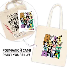 Набір екосумка-розмальовка „Dogs“ бавовна 220 г/м2 38х42см ROSA Talent [CD] - мініатюра 4