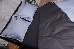 Комплект постільної білизни Moon&Star Satin Premium Skyline Gray євро 200х220 см наволочки 2х70х70 см - мініатюра 4