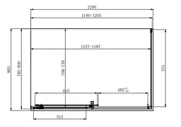 Душова кабіна Dusel A-515 120x80x190 шиншила, Хром, Універсальна, матовий, хром, 120x80 - мініатюра 2