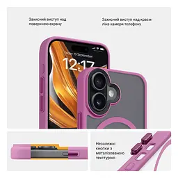 Чехол для Apple iPhone 16, Uniq MagCase, розовый, противоударный, панель-накладка с MagSafe, ударопрочный TPU+PC, с магнитом MagSafe, поддержка полноценной беспроводной зарядки, ArmorStandart (ARM79499) - мініатюра 3