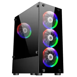 Корпус 1stPlayer V2-A-BK-4F1, Black, без БЖ, Midi Tower, ATX / Micro ATX / Mini ITX, 1xUSB 3.0 / 2xUSB 2.0, макс. CPU - 160 мм / VGA - 300 мм, 4x120 мм ARGB, бічна панель із загартованого скла - мініатюра 3