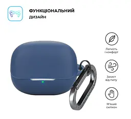 Силіконовий чохол для навушників Xiaomi Buds 5 Pro, Hang Case, синій, ультратонкий захисний кейс товщиною 2 мм, захист від подряпин, пилу та ударів, компактний, з карабіном для кріплення, ArmorStandart (ARM84516) - мініатюра 2