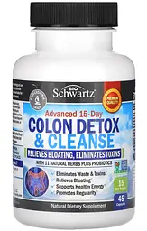 Покращений засіб для детоксикації та очищення кишечника (colon detox cleanse) 45капсул, BioSchwartz.
