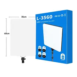Прямокутна світлодіодна LED лампа 60W з пультом та штативом 2м студійне світло для фото та відео зйомки набір для блогера UKC L-3560 - мініатюра 4